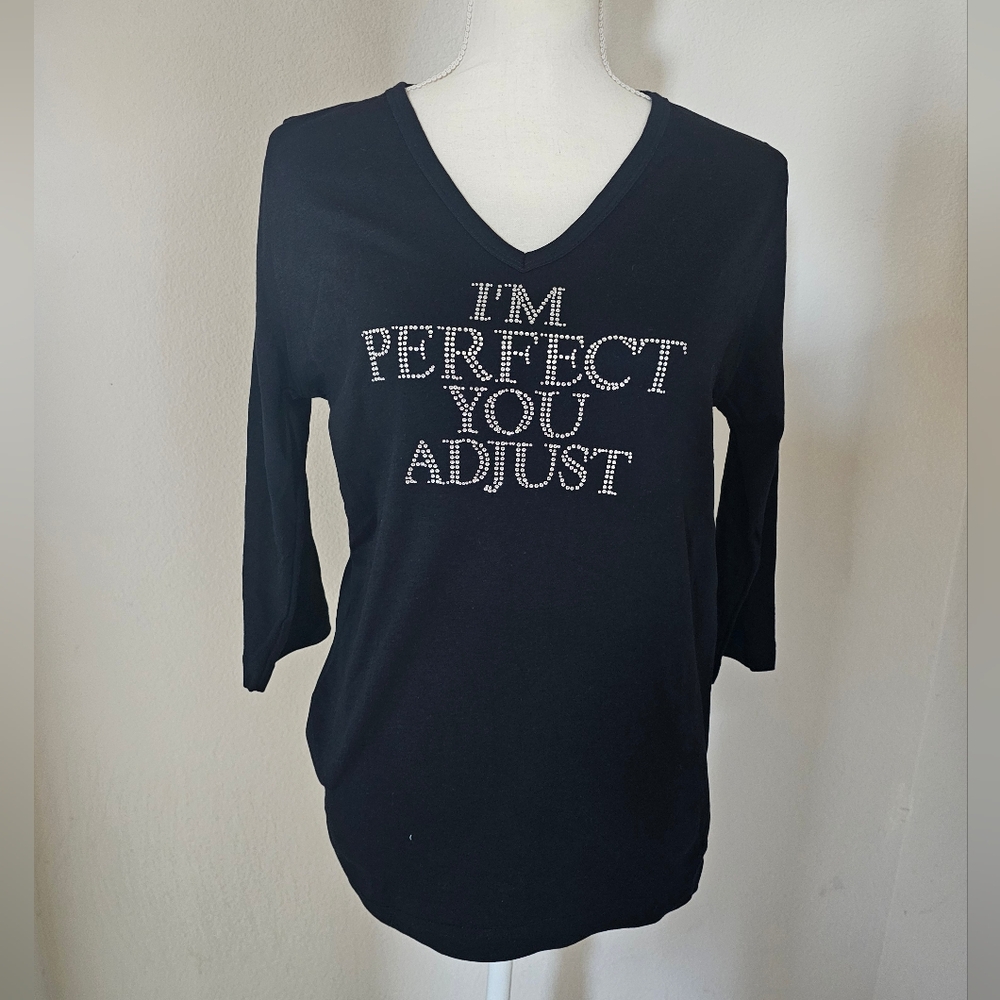Women's Black V-Neck Top